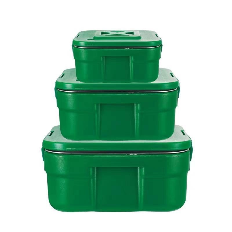 Set din trei piese izolat, cu recipiente pătrate pentru utilizare în exterior, încălzire și răcire