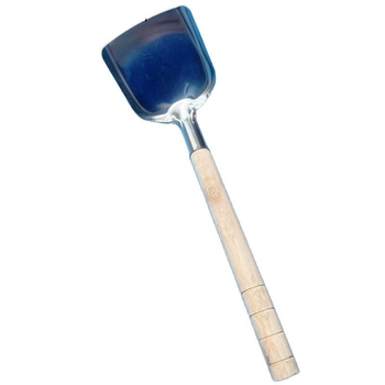 Spatulă din oțel inoxidabil îngroșată pentru gătit acasă, spatulă mare de bucătărie cu mâner din lemn, protecție împotriva arsurilor, stil tradițional