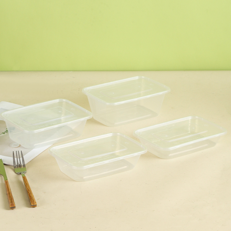 Cutii de prânz de unică folosință, cu capac, pentru livrare, ambalaje din plastic pentru hoteluri, fast-food și restaurante.