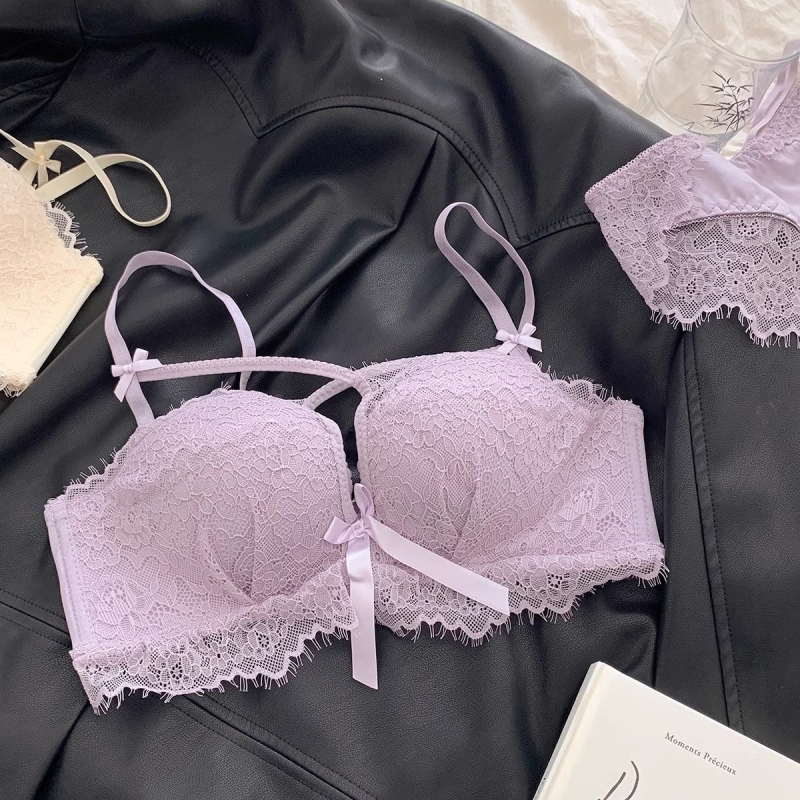 Pure Desire Čipkasti set grudnjaka za žene s malim grudima, push-up, bez žice, Palm Cup, debeli stil