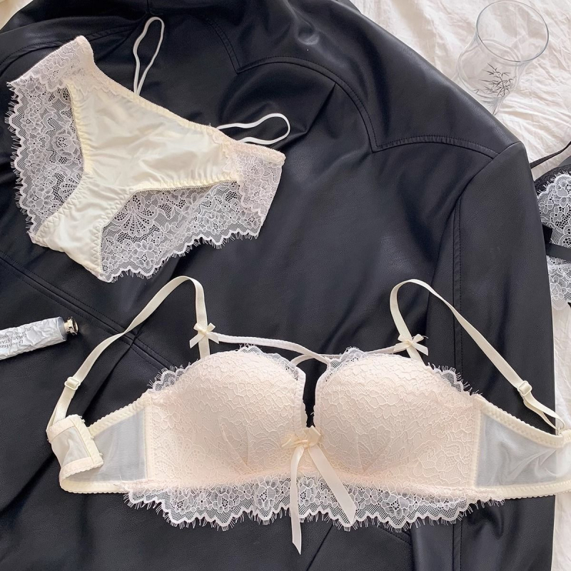 Pure Desire Čipkasti set grudnjaka za žene s malim grudima, push-up, bez žice, Palm Cup, debeli stil
