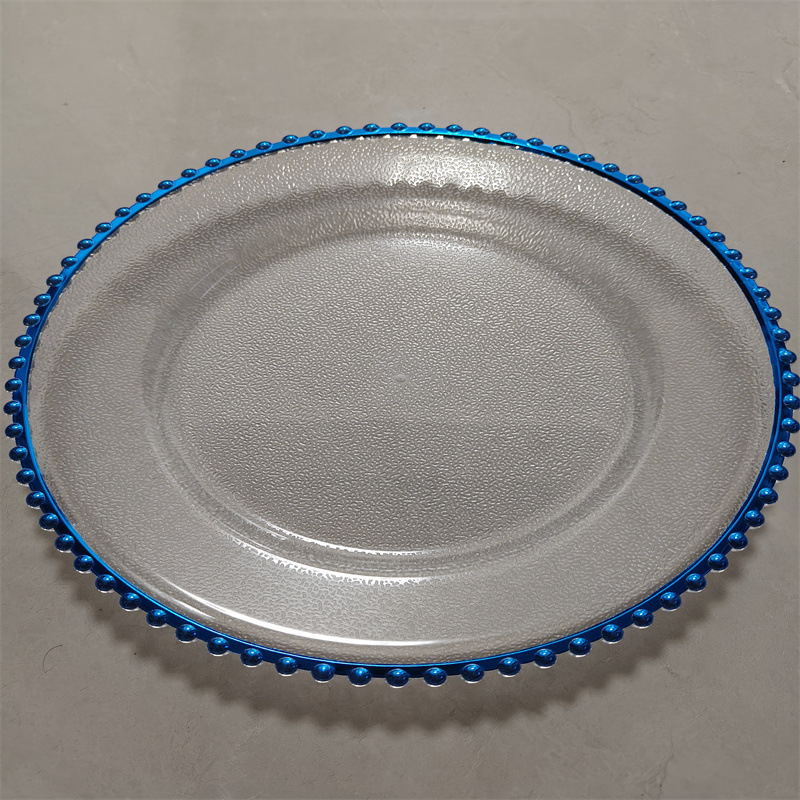 Farfurie decorativă din plastic, o singură utilizare, cu ștampilare la cald, finisaj mat, PS, pentru nunți și evenimente, Ø 20–20,9 cm