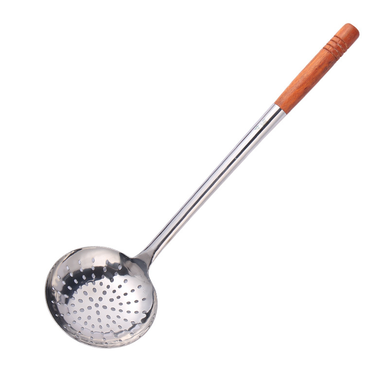 Oțel inoxidabil alimentar: lingură de gătit cu sită din plasă, lingură pentru tăiței, spatulă mare, lingură de filtrare, groasă și durabilă