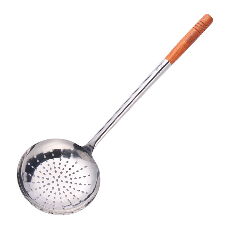 Oțel inoxidabil alimentar: lingură de gătit cu sită din plasă, lingură pentru tăiței, spatulă mare, lingură de filtrare, groasă și durabilă