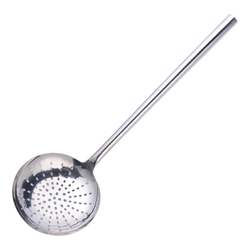 Oțel inoxidabil alimentar: lingură de gătit cu sită din plasă, lingură pentru tăiței, spatulă mare, lingură de filtrare, groasă și durabilă