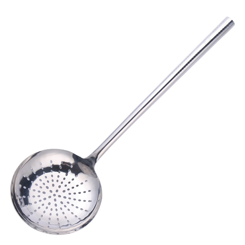 Oțel inoxidabil alimentar: lingură de gătit cu sită din plasă, lingură pentru tăiței, spatulă mare, lingură de filtrare, groasă și durabilă