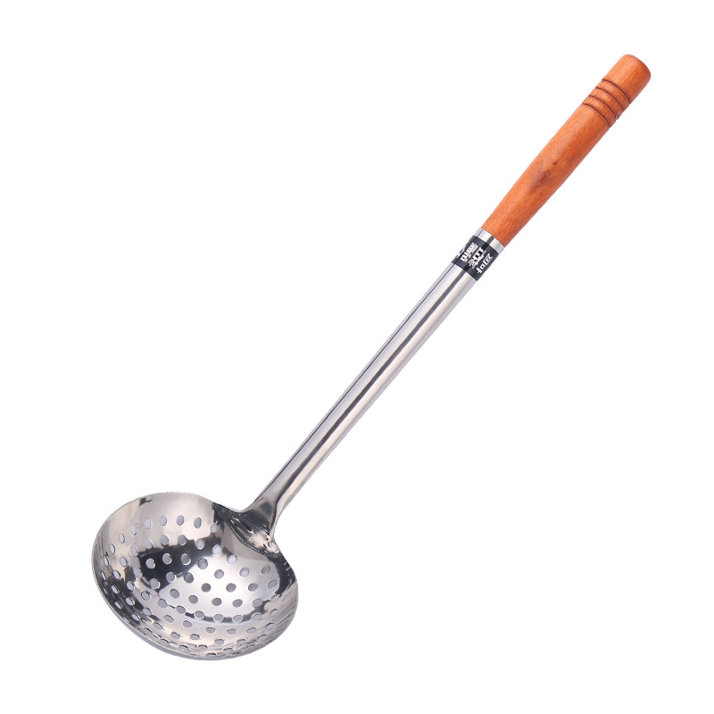 Oțel inoxidabil alimentar: lingură de gătit cu sită din plasă, lingură pentru tăiței, spatulă mare, lingură de filtrare, groasă și durabilă