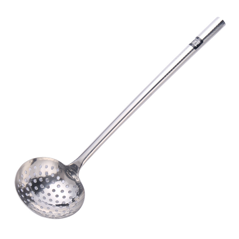 Oțel inoxidabil alimentar: lingură de gătit cu sită din plasă, lingură pentru tăiței, spatulă mare, lingură de filtrare, groasă și durabilă