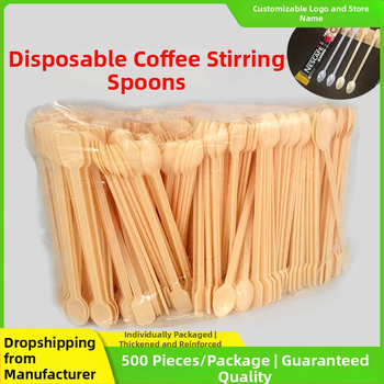Linguriță de cafea din plastic, set de 500 bucăți, pentru amestecare și degustare deserturi