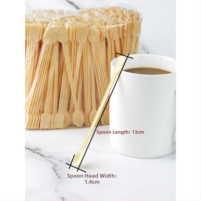 Linguriță de cafea din plastic, set de 500 bucăți, pentru amestecare și degustare deserturi