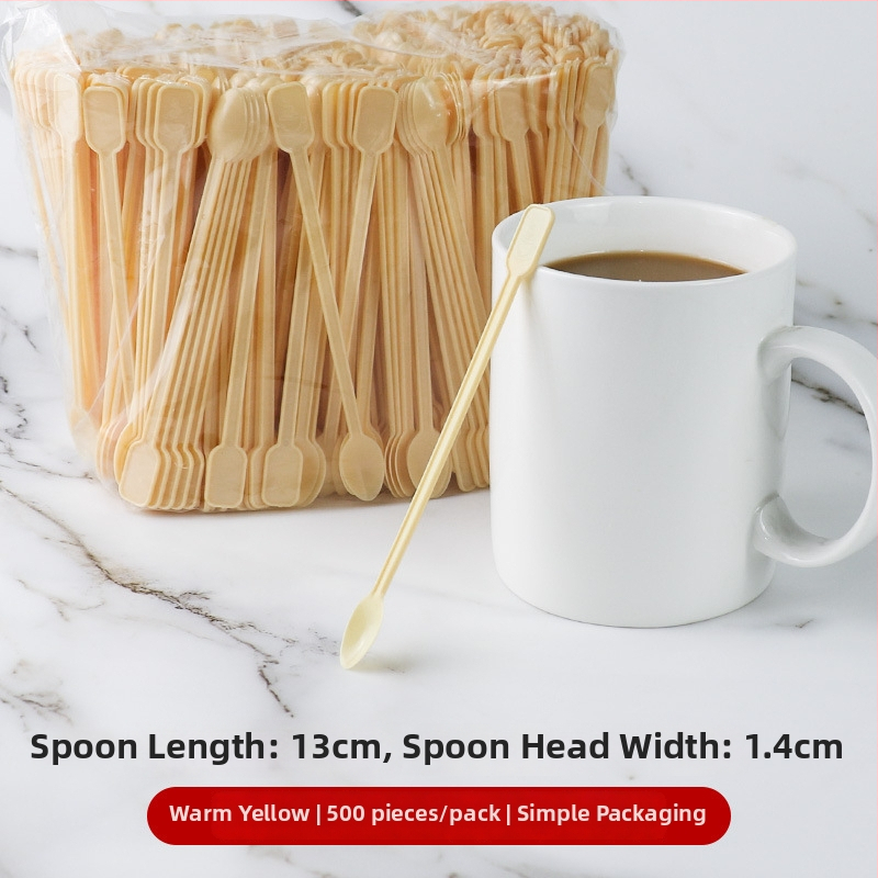 Linguriță de cafea din plastic, set de 500 bucăți, pentru amestecare și degustare deserturi