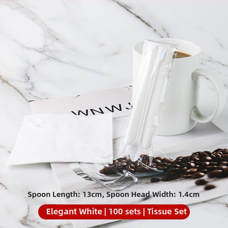 Linguriță de cafea din plastic, set de 500 bucăți, pentru amestecare și degustare deserturi