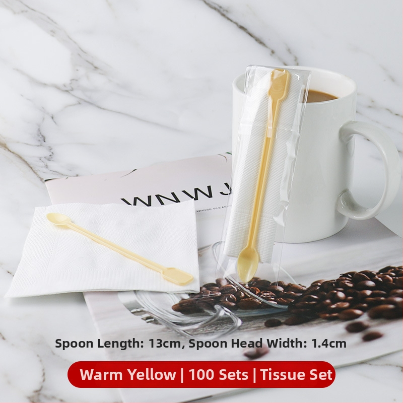 Linguriță de cafea din plastic, set de 500 bucăți, pentru amestecare și degustare deserturi