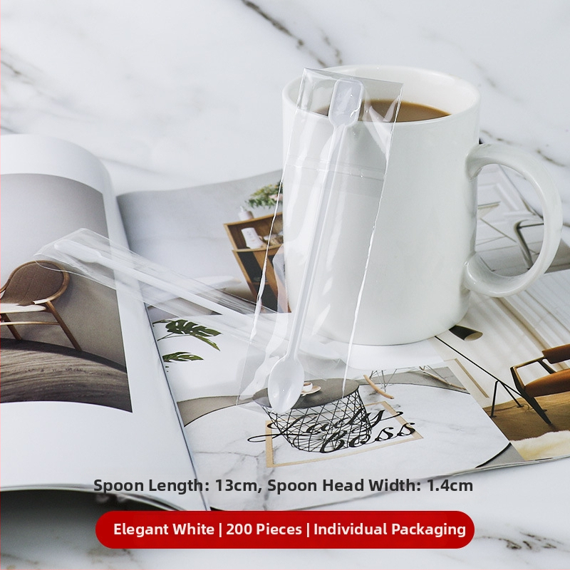 Linguriță de cafea din plastic, set de 500 bucăți, pentru amestecare și degustare deserturi