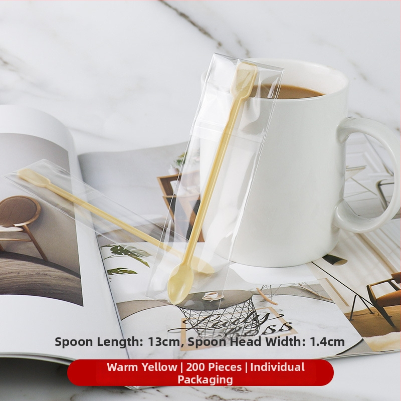 Linguriță de cafea din plastic, set de 500 bucăți, pentru amestecare și degustare deserturi