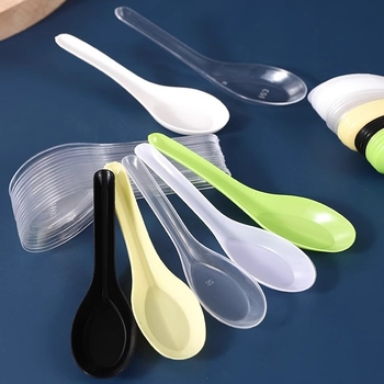 Lingură de supă din plastic, de unică folosință, transparentă, pentru uz casnic și comercial, potrivită pentru take-away/fast-food