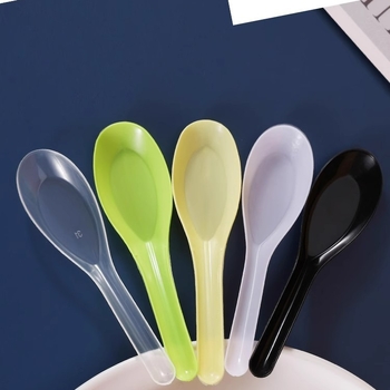 Lingură de supă din plastic, de unică folosință, transparentă, pentru uz casnic și comercial, potrivită pentru take-away/fast-food
