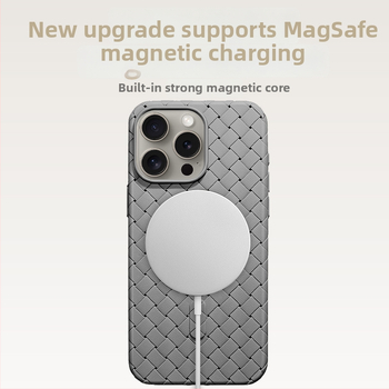 Ultra tenký TPU kryt pre iPhone s odvodom tepla, textúra tkaného vzoru, magnetické pripojenie, ochrana proti pádu