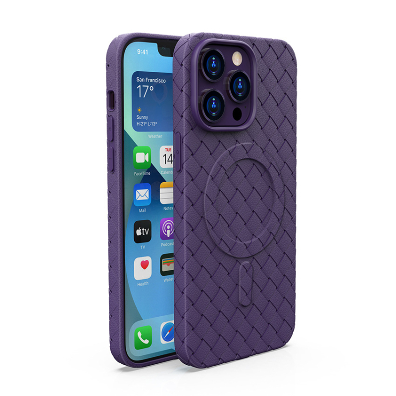 Λεπτή TPU θήκη iPhone με διαχείριση θερμότητας, υφαντή υφή, μαγνητική προσάρτηση, προστασία από πτώσεις