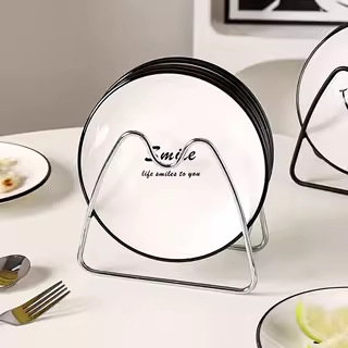 Farfurie ceramică cu față zâmbitoare pentru oase, farfurie rotundă pentru gustări și prăjituri