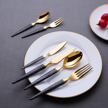 Set tacâmuri din oțel inoxidabil 304, model șarpe, tacâmuri occidentale: cuțit și furculiță, linguri, inclus cuțit și furcă pentru steak, linguriță de cafea și lingură de masă