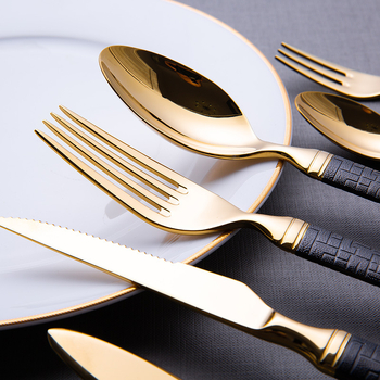 Set tacâmuri din oțel inoxidabil 304, model șarpe, tacâmuri occidentale: cuțit și furculiță, linguri, inclus cuțit și furcă pentru steak, linguriță de cafea și lingură de masă
