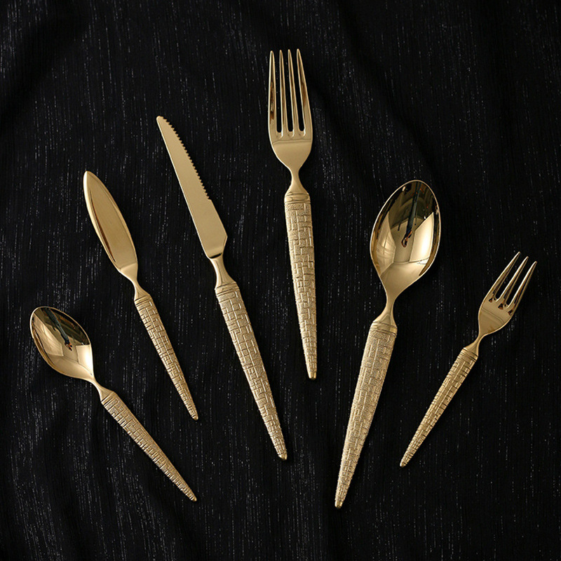 Set tacâmuri din oțel inoxidabil 304, model șarpe, tacâmuri occidentale: cuțit și furculiță, linguri, inclus cuțit și furcă pentru steak, linguriță de cafea și lingură de masă