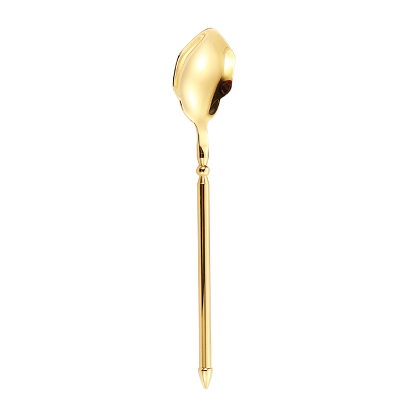 Set tacâmuri din oțel inoxidabil 304, stil european: cuțit, furculiță, lingură, lingură de desert îngroșată – set cuțit și furculiță pentru fripturi