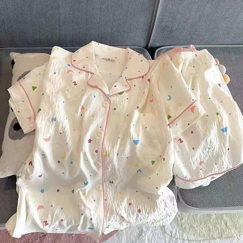 Dječji ljetni pidžama set – Cloud Cotton, 100% poliester, kratki rukavi, tanki materijal