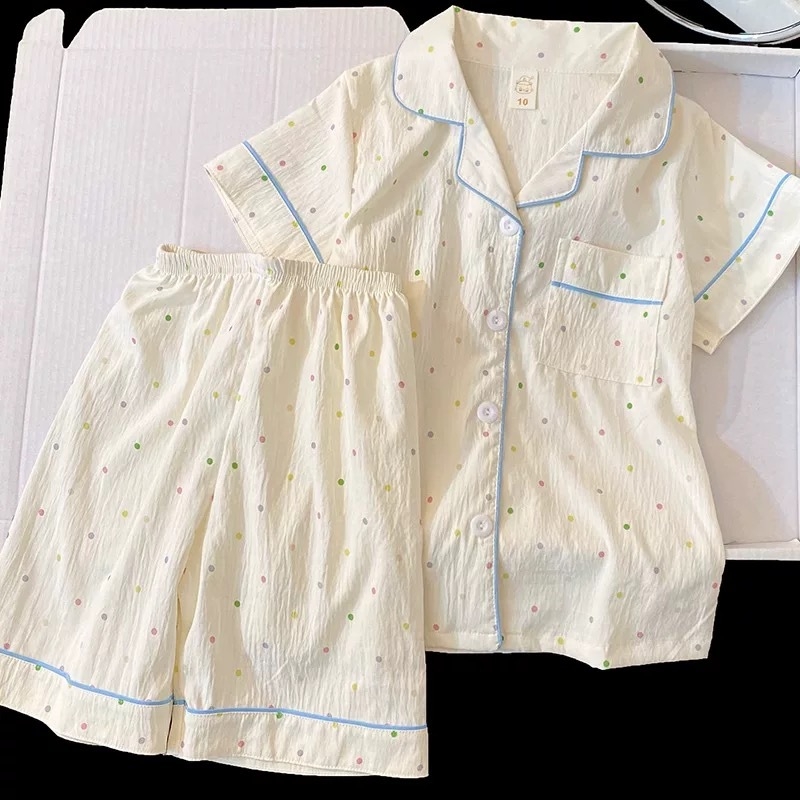 Dječji ljetni pidžama set – Cloud Cotton, 100% poliester, kratki rukavi, tanki materijal