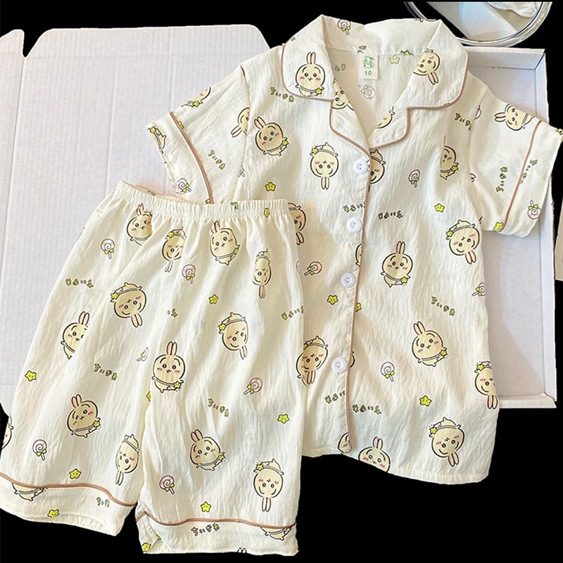 Dječji ljetni pidžama set – Cloud Cotton, 100% poliester, kratki rukavi, tanki materijal