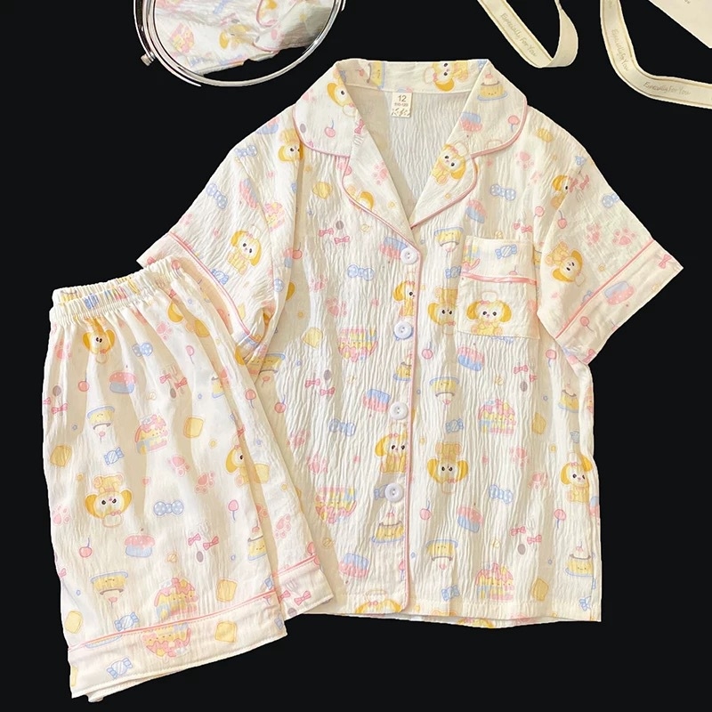 Dječji ljetni pidžama set – Cloud Cotton, 100% poliester, kratki rukavi, tanki materijal