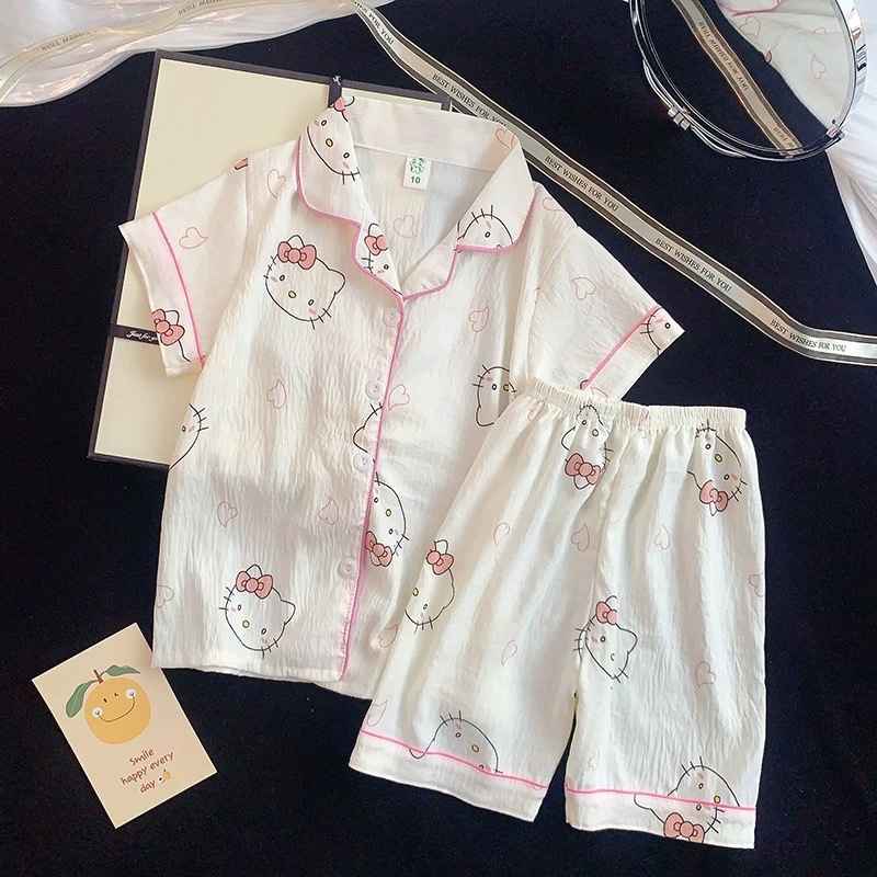 Dječji ljetni pidžama set – Cloud Cotton, 100% poliester, kratki rukavi, tanki materijal