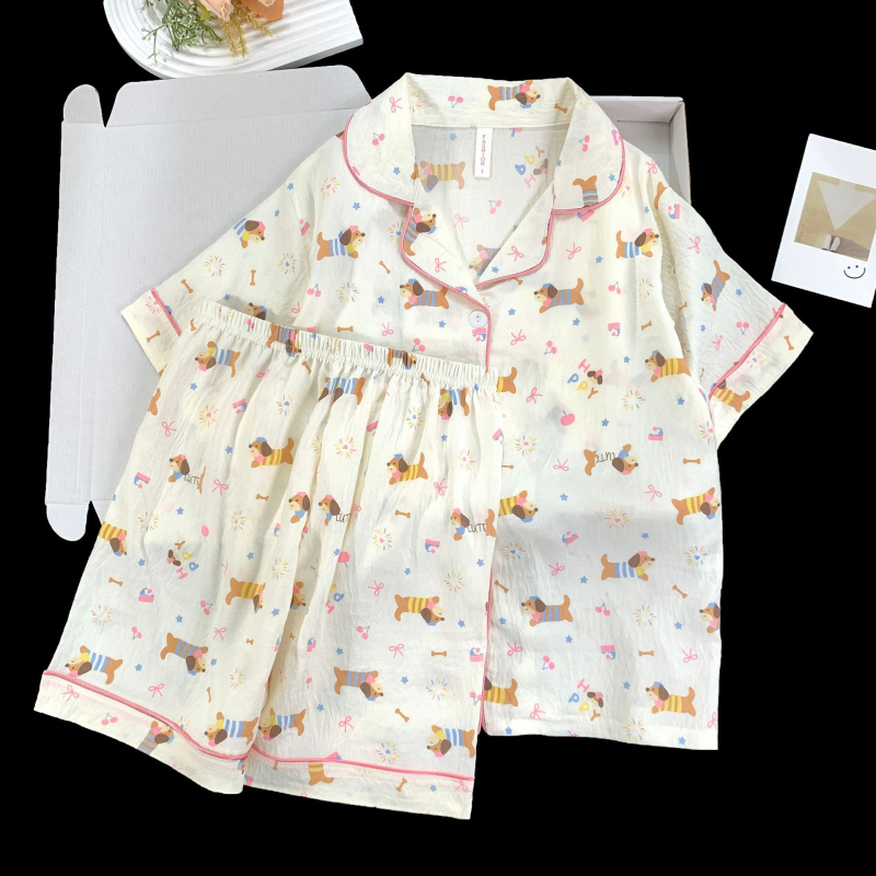 Dječji ljetni pidžama set – Cloud Cotton, 100% poliester, kratki rukavi, tanki materijal