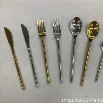 Set de tacâmuri occidentale din oțel inoxidabil 304, simplu și durabil, mâner subțire: cuțit, furculiță și lingură