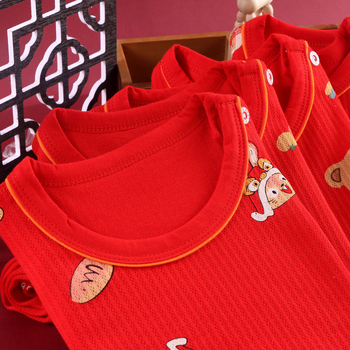Set de pijamale pentru copii în anul zodiacal, 12 ani, top și pantaloni de toamnă, bumbac 100%, antibacterian