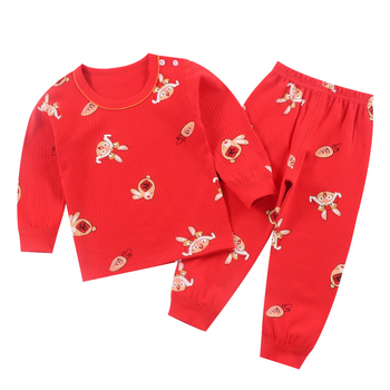 Set de pijamale pentru copii în anul zodiacal, 12 ani, top și pantaloni de toamnă, bumbac 100%, antibacterian
