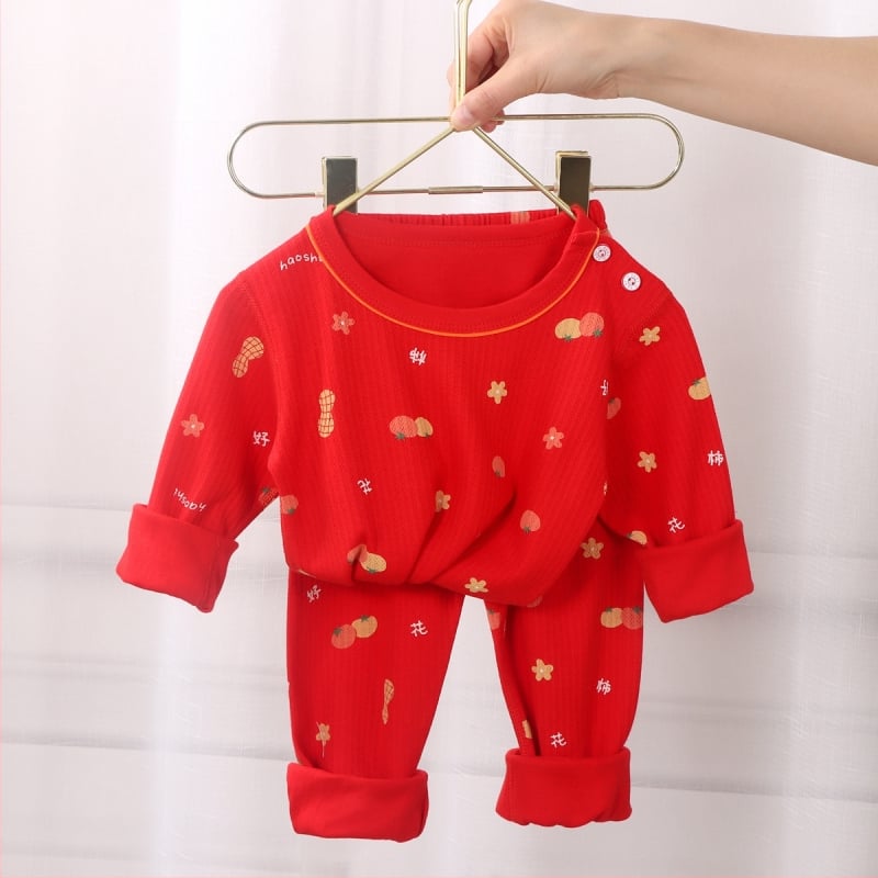 Set de pijamale pentru copii în anul zodiacal, 12 ani, top și pantaloni de toamnă, bumbac 100%, antibacterian