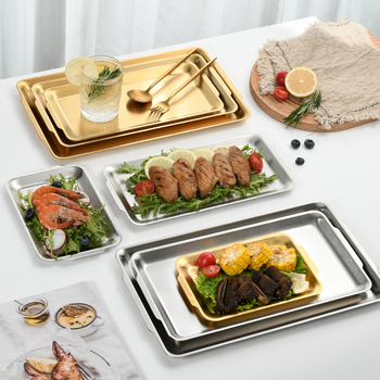 Farfurie pătrată din oțel inoxidabil 304, stil coreean, întărită, pentru restaurant, sushi și gustări