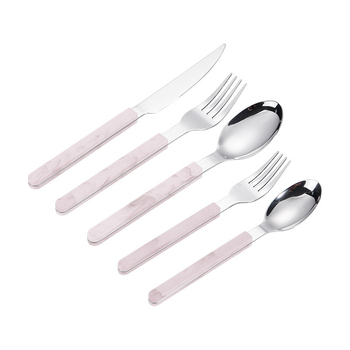 Set din oțel inoxidabil, stil occidental, cuțit, furculiță și lingură cu mâner, incluzând cuțit pentru steak, furculiță, lingură și linguriță de desert, într-un set cadou.