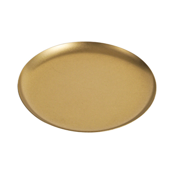 Farfurie rotundă din oțel inoxidabil 304, culoare snow-gold, stil industrial, lux ușor