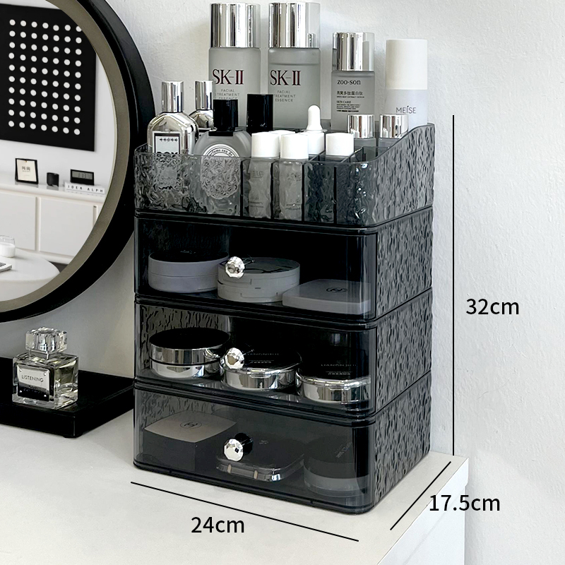 Cutie de depozitare pentru produse cosmetice cu sertar – organizator pentru machiaj pe birou, stil Nordic
