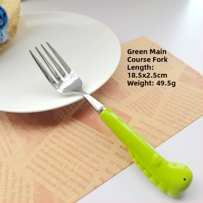 Set de tacâmuri pentru copii din oțel inoxidabil 304: cuțit, furculiță și lingură cu mâner ceramic