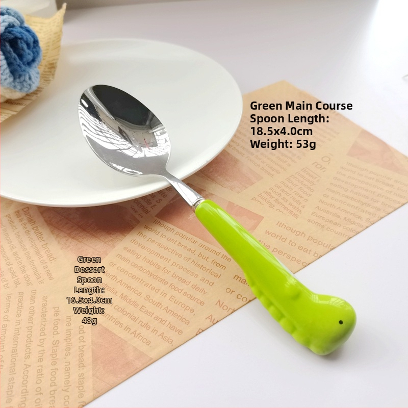 Set de tacâmuri pentru copii din oțel inoxidabil 304: cuțit, furculiță și lingură cu mâner ceramic
