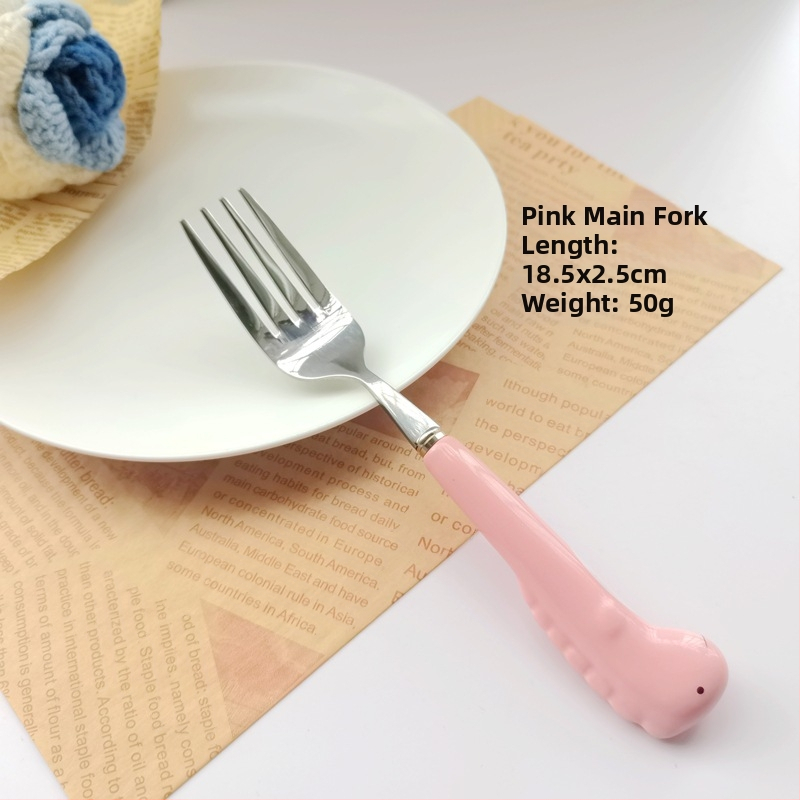 Set de tacâmuri pentru copii din oțel inoxidabil 304: cuțit, furculiță și lingură cu mâner ceramic