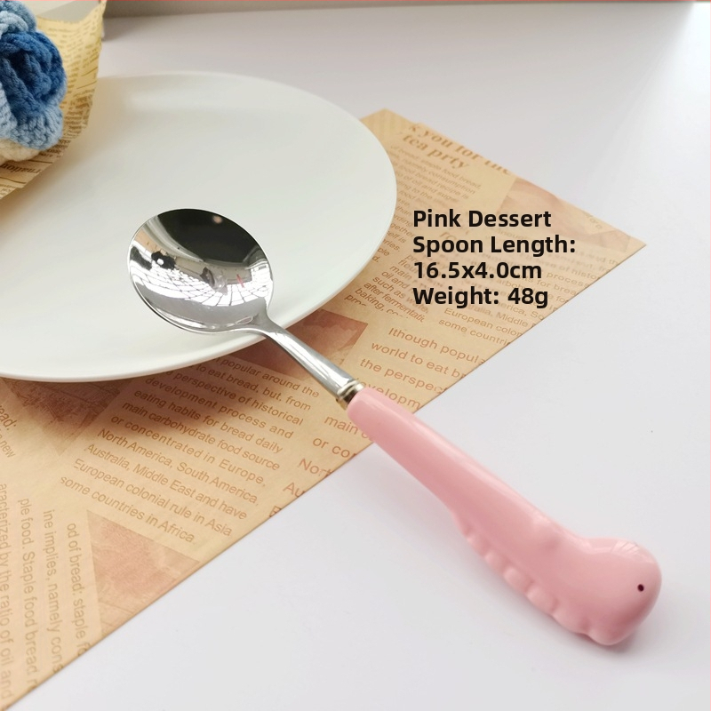 Set de tacâmuri pentru copii din oțel inoxidabil 304: cuțit, furculiță și lingură cu mâner ceramic
