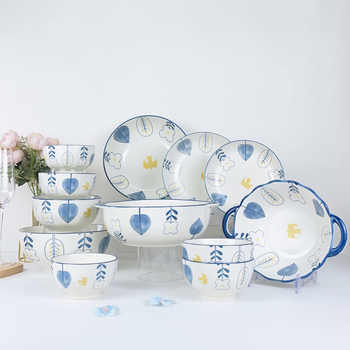 Set de veselă din porțelan cu oase, stil european, design modern minimalist, farfurii și boluri din ceramică, vase pentru acasă, cadou pentru casa nouă, vânzare en gros