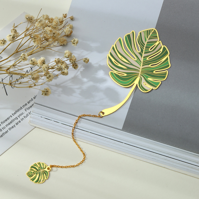 Semn de carte metalic cu model de vene ale frunzei de lotus, în stil antic, cu ciucuri, design creativ cu influențe chinezești