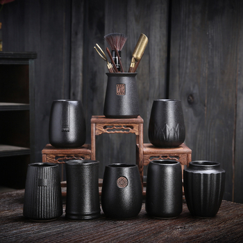 Ceremonie de ceai din ceramică: accesorii Six Gentlemen din lemn de abanos — set de ustensile pentru ceai cu ac