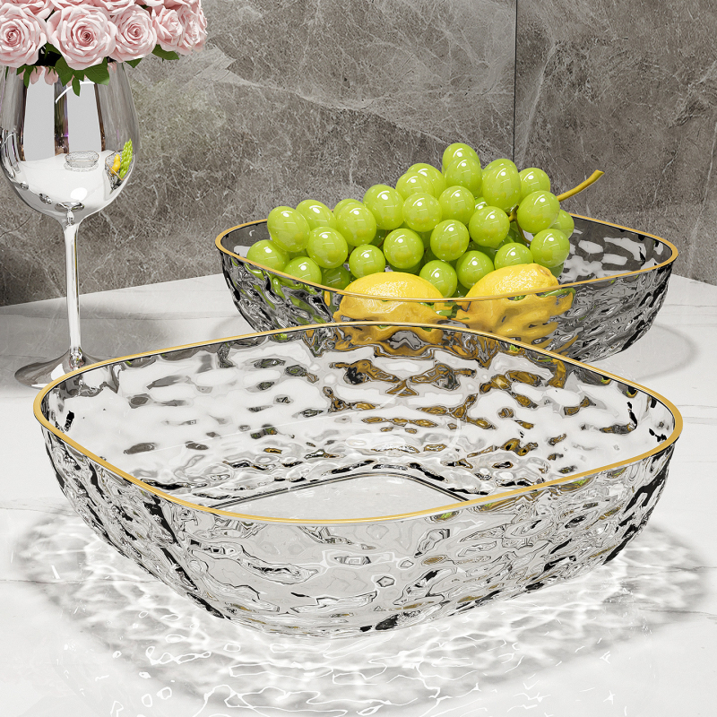Farfurie de fructe de 20 cm pentru uz casnic, platou de fructe pentru sufragerie, bol de fructe cu design ușor luxos, farfurie pentru gustări cu estetică înaltă, expoziție de dulciuri la birou